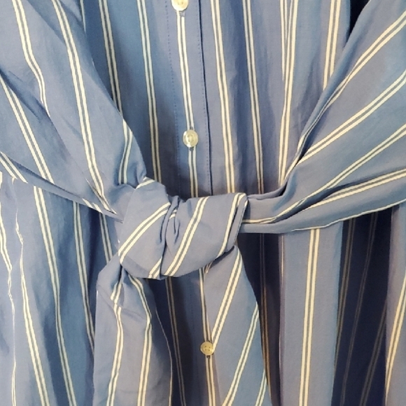 Universal Thread Blue Pin Striped Long Sleeve Dress 4x - Picture 5 of 10